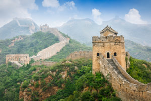 Great Wall of China in fog