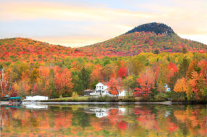 Autumn landscape in Vermont near Groton