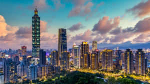 Taiwan city skyline and skycraper the beautiful of Taipei, Taiwa